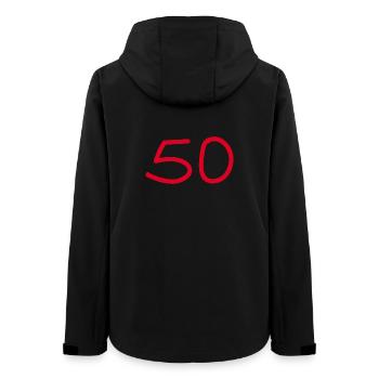 50.Geburtstag fünfzig Zahl weiß - Frauen Recycelte Softshelljacke von Stanley/Stella - Schwarz - Hinten - AI Model Female 172 light (172cm)
