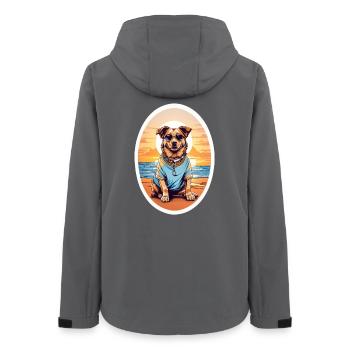 Dog on the beach - Women’s Recycled Softshell Jacket by Stanley/Stella - anthracite - Back - AI Model Female 172 light (172cm)