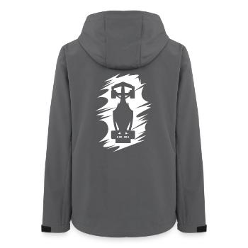 Illustration de l’effet de tache de symbole de course de formule de voiture - Veste softshell femme recyclée Stanley/Stella - charbon - Dos - AI Model Female 172 light (172cm)