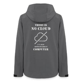 Keine Wolke – IT Humor Shirt - Frauen Recycelte Softshelljacke von Stanley/Stella - Anthrazit - Hinten - AI Model Female 172 light (172cm)