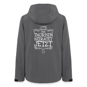 Thorben als Bachelor - Frauen Recycelte Softshelljacke von Stanley/Stella - Anthrazit - Hinten - AI Model Female 172 light (172cm)