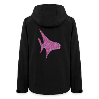 Neon Scribble Fisch Muster - Frauen Recycelte Softshelljacke von Stanley/Stella - Schwarz - Hinten - AI Model Female 172 light (172cm)