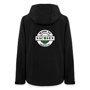 MADE IN SACHSEN Dresden Leipzig Geboren Geschenk - Frauen Recycelte Softshelljacke von Stanley/Stella - Schwarz - Hinten - AI Model Female 172 light (172cm)