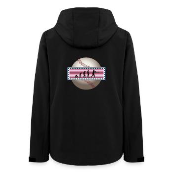 EVOLUTION BASEBALL SPORT USA GESCHENK - Frauen Recycelte Softshelljacke von Stanley/Stella - Schwarz - Hinten - AI Model Female 172 light (172cm)