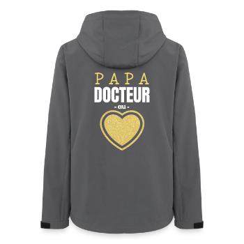Papa Docteur au Cœur d'Or - Veste softshell femme recyclée Stanley/Stella - charbon - Dos - AI Model Female 172 light (172cm)