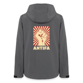 Antifa - Women’s Recycled Softshell Jacket by Stanley/Stella - anthracite - Back - AI Model Female 172 light (172cm)