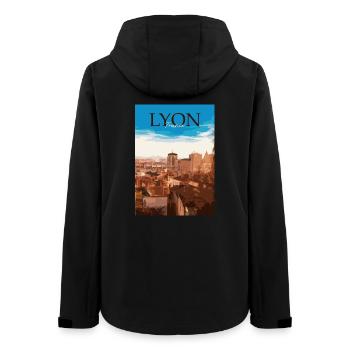 Lyon Stadtlandschaft Sonnenuntergang - Frauen Recycelte Softshelljacke von Stanley/Stella - Schwarz - Hinten - AI Model Female 172 light (172cm)