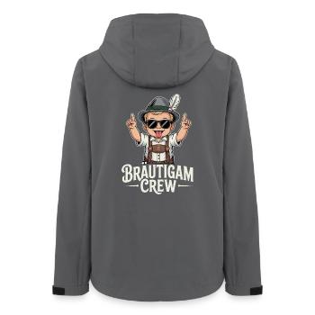 Funny Bräutigam Crew Baby Design - Women’s Recycled Softshell Jacket by Stanley/Stella - anthracite - Back - AI Model Female 172 light (172cm)