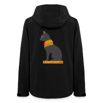 hieroglyphen, ägyptische katze sitzend - Frauen Recycelte Softshelljacke von Stanley/Stella - Schwarz - Hinten - AI Model Female 172 light (172cm)