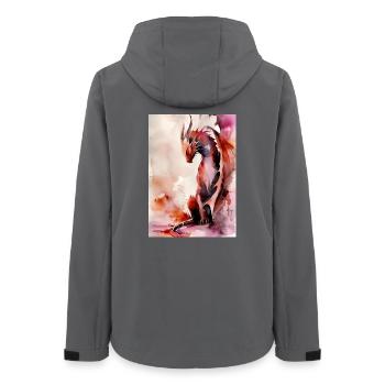 Red Watercolor Dragon - Women’s Recycled Softshell Jacket by Stanley/Stella - anthracite - Back - AI Model Female 172 light (172cm)