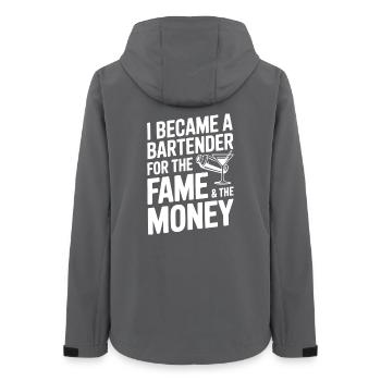 I Became a Bartender for the Fame & the Money - Women’s Recycled Softshell Jacket by Stanley/Stella - anthracite - Back - AI Model Female 172 light (172cm)