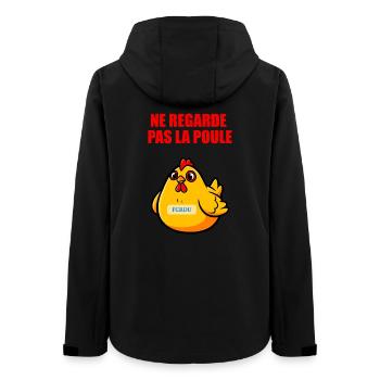 Ne Regarde Pas La Poule - Humour Absurde - Veste softshell femme recyclée Stanley/Stella - noir - Dos - AI Model Female 172 light (172cm)