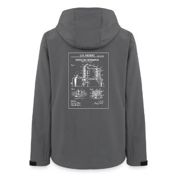 Patent-Destillationsblaupause Vintage - Frauen Recycelte Softshelljacke von Stanley/Stella - Anthrazit - Hinten - AI Model Female 172 light (172cm)