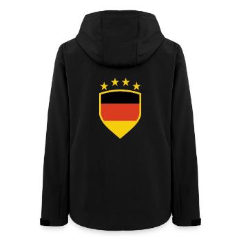 Deutsches Wappen mit Flaggenfarben - Frauen Recycelte Softshelljacke von Stanley/Stella - Schwarz - Hinten - AI Model Female 172 light (172cm)