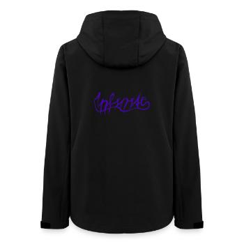 Motif de lettrage graffiti violet - Veste softshell femme recyclée Stanley/Stella - noir - Dos - AI Model Female 172 light (172cm)