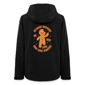 Lebkuchenmann Ich hasse Menschen Gebacken Geschenk - Frauen Recycelte Softshelljacke von Stanley/Stella - Schwarz - Hinten - AI Model Female 172 light (172cm)