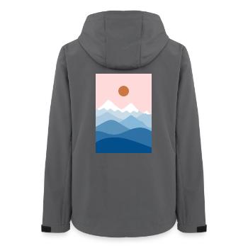 Paysage de montagne rose - Veste softshell femme recyclée Stanley/Stella - charbon - Dos - AI Model Female 172 light (172cm)
