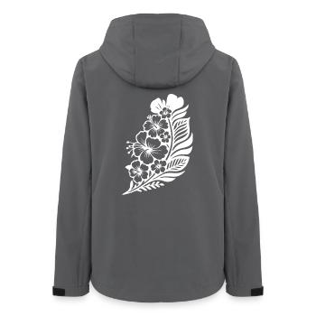 Tropischer Hibiskus & Palme - Frauen Recycelte Softshelljacke von Stanley/Stella - Anthrazit - Hinten - AI Model Female 172 light (172cm)
