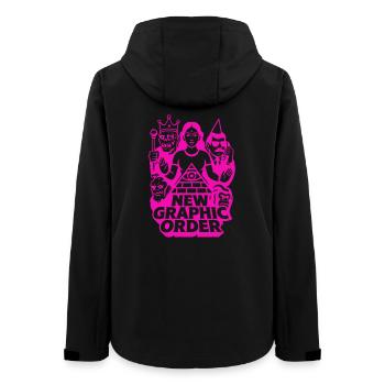 Nouvelle commande graphique Pulp Art rose - Veste softshell femme recyclée Stanley/Stella - noir - Dos - AI Model Female 172 light (172cm)