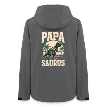 Papa Saurus Rex dinosaure Cadeau de fête des pères - Veste softshell femme recyclée Stanley/Stella - charbon - Dos - AI Model Female 172 light (172cm)