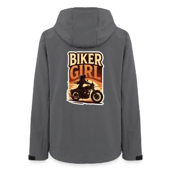 Biker Girl Motorcycle Gift - Women’s Recycled Softshell Jacket by Stanley/Stella - anthracite - Back - AI Model Female 172 light (172cm)