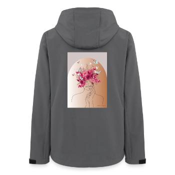 Flower head with butterfly crown - Women’s Recycled Softshell Jacket by Stanley/Stella - anthracite - Back - AI Model Female 172 light (172cm)
