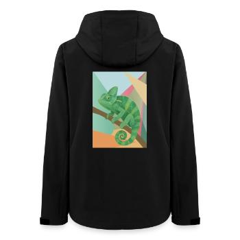 Style géométrique du Caméléon Vert - Veste softshell femme recyclée Stanley/Stella - noir - Dos - AI Model Female 172 light (172cm)