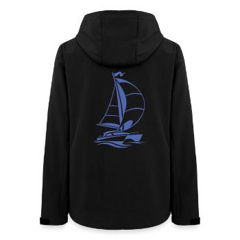 Sailing Catamaran Yacht Sailing Silhouette - Women’s Recycled Softshell Jacket by Stanley/Stella - black - Back - AI Model Female 172 light (172cm)