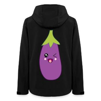 Aubergine Vegetables vegan - Women’s Recycled Softshell Jacket by Stanley/Stella - black - Back - AI Model Female 172 light (172cm)