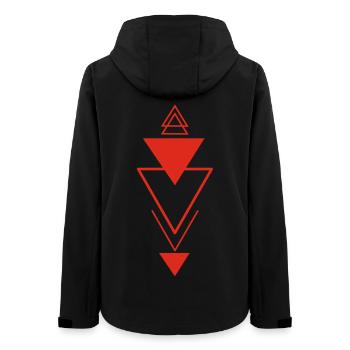 Triangular symbol (red) - Women’s Recycled Softshell Jacket by Stanley/Stella - black - Back - AI Model Female 172 light (172cm)