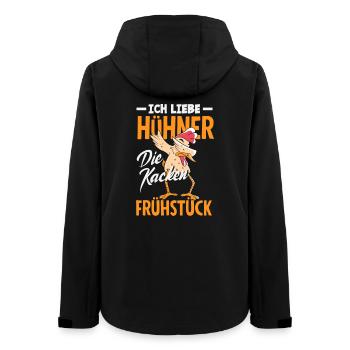 I love chickens – they poop breakfast - Women’s Recycled Softshell Jacket by Stanley/Stella - black - Back - AI Model Female 172 light (172cm)