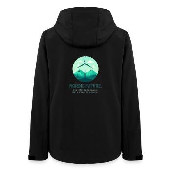 L’avenir nordique : l’énergie éolienne verte - Veste softshell femme recyclée Stanley/Stella - noir - Dos - AI Model Female 172 light (172cm)