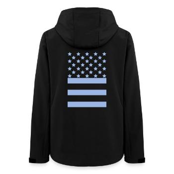 Drapeau bleu clair – Design Stars & Stripes - Veste softshell femme recyclée Stanley/Stella - noir - Dos - AI Model Female 172 light (172cm)