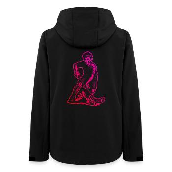 Puristisches Floorball Thema - Frauen Recycelte Softshelljacke von Stanley/Stella - Schwarz - Hinten - AI Model Female 172 light (172cm)