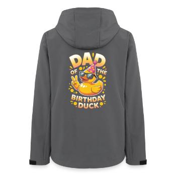 Dad of the Birthday Duck - Women’s Recycled Softshell Jacket by Stanley/Stella - anthracite - Back - AI Model Female 172 light (172cm)