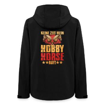 Double Horse Heads Hobby Horse Statement - Women’s Recycled Softshell Jacket by Stanley/Stella - black - Back - AI Model Female 172 light (172cm)