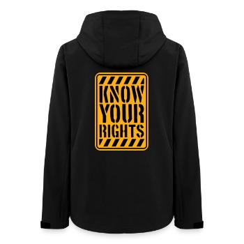 Know Your Rights Activism Justice Freedom - Women’s Recycled Softshell Jacket by Stanley/Stella - black - Back - AI Model Female 172 light (172cm)