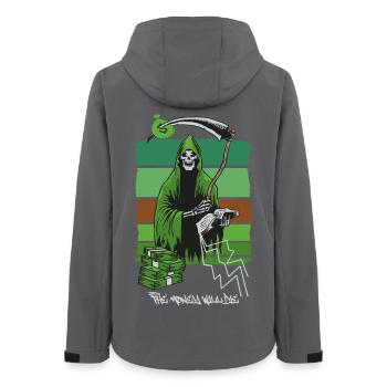 The Grim Reaper - Women’s Recycled Softshell Jacket by Stanley/Stella - anthracite - Back - AI Model Female 172 light (172cm)