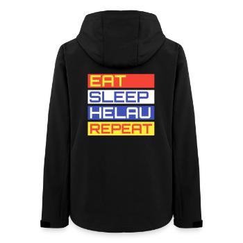 EAT SLEEP HELAU REPEAT Design - Frauen Recycelte Softshelljacke von Stanley/Stella - Schwarz - Hinten - AI Model Female 172 light (172cm)