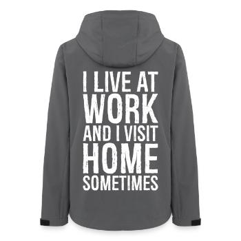 I live at work and I visit home sometimes - Veste softshell femme recyclée Stanley/Stella - charbon - Dos - AI Model Female 172 light (172cm)