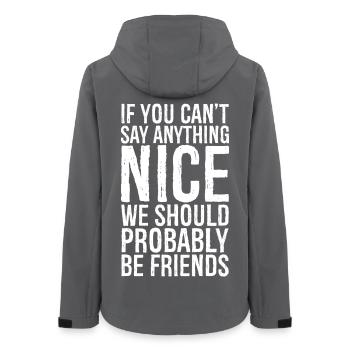 If you can't say anything Nice - Frauen Recycelte Softshelljacke von Stanley/Stella - Anthrazit - Hinten - AI Model Female 172 light (172cm)