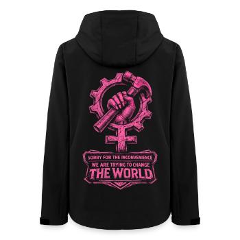 Feminismus Feministin Feminist - Frauen Recycelte Softshelljacke von Stanley/Stella - Schwarz - Hinten - AI Model Female 172 light (172cm)