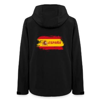Espagne Drapeau / Cadeau Madrid Barcelone - Veste softshell femme recyclée Stanley/Stella - noir - Dos - AI Model Female 172 light (172cm)
