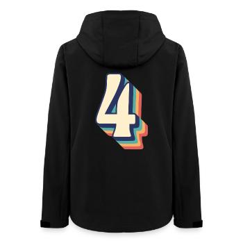T-Shirt rétro vintage numéro quatre 4 Vier Quattro - Veste softshell femme recyclée Stanley/Stella - noir - Dos - AI Model Female 172 light (172cm)
