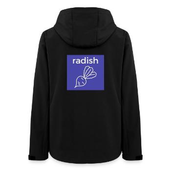 Radish line style on blue - Women’s Recycled Softshell Jacket by Stanley/Stella - black - Back - AI Model Female 172 light (172cm)