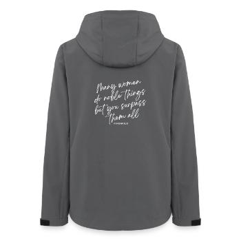 Proverbs 31:29 Christian gift. - Women’s Recycled Softshell Jacket by Stanley/Stella - anthracite - Back - AI Model Female 172 light (172cm)