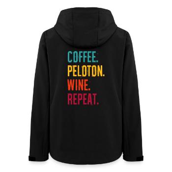 Coffee Cycle Wine Repeat - Women’s Recycled Softshell Jacket by Stanley/Stella - black - Back - AI Model Female 172 light (172cm)
