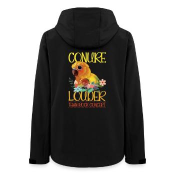 Parakeet louder than rock concert parrot design - Women’s Recycled Softshell Jacket by Stanley/Stella - black - Back - AI Model Female 172 light (172cm)