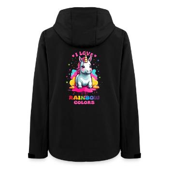 Cute Unicorn - Women’s Recycled Softshell Jacket by Stanley/Stella - black - Back - AI Model Female 172 light (172cm)