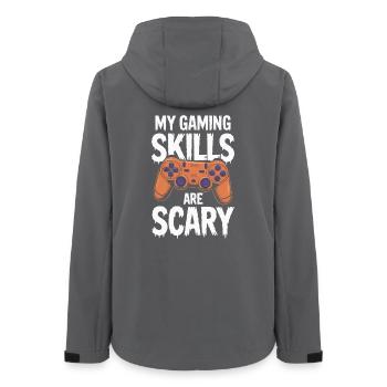 My Gaming Skills Are Scary Halloween Gamer - Frauen Recycelte Softshelljacke von Stanley/Stella - Anthrazit - Hinten - AI Model Female 172 light (172cm)